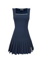 Load image into Gallery viewer, Pleated Dress with Separate Shorts - Navy Blue Piquet