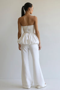 Tailoring Balonê Top  - Off-White Linen