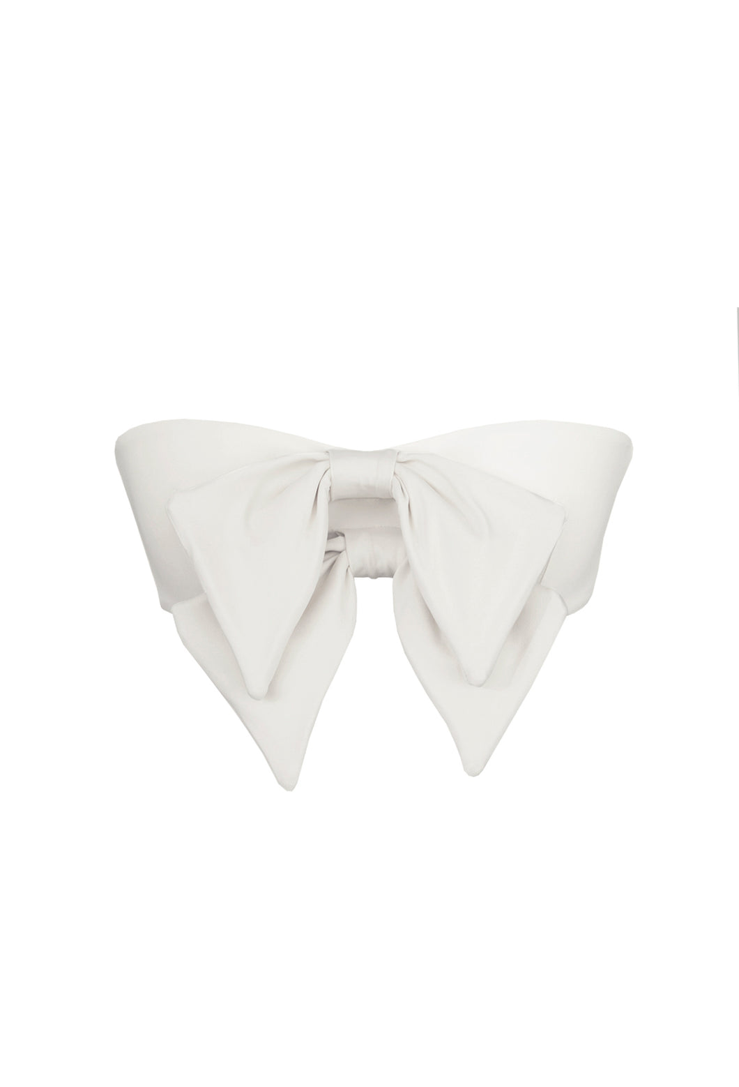 Duo Bow Bandeau Bikini Top - Off-White