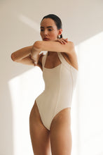 Load image into Gallery viewer, One-front Swimsuit with Band - Off-White