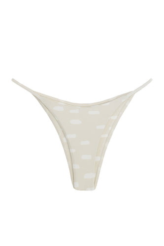 Triangle With Fixed Strap Bikini Bottom - Creamy Striped Print