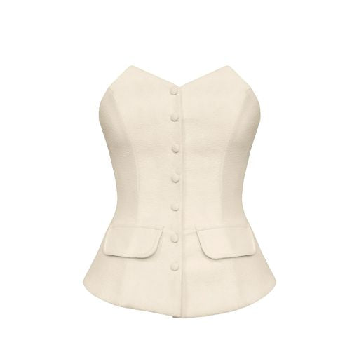Strapless Vest Top - Creamy