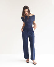 Load image into Gallery viewer, Low Waist Straight Pants Bottom - Navy Blue