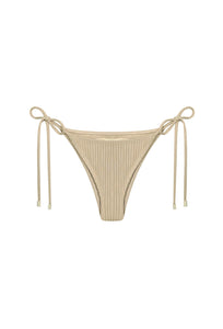 Ribbed Triangle Bikini Bottom - Natural