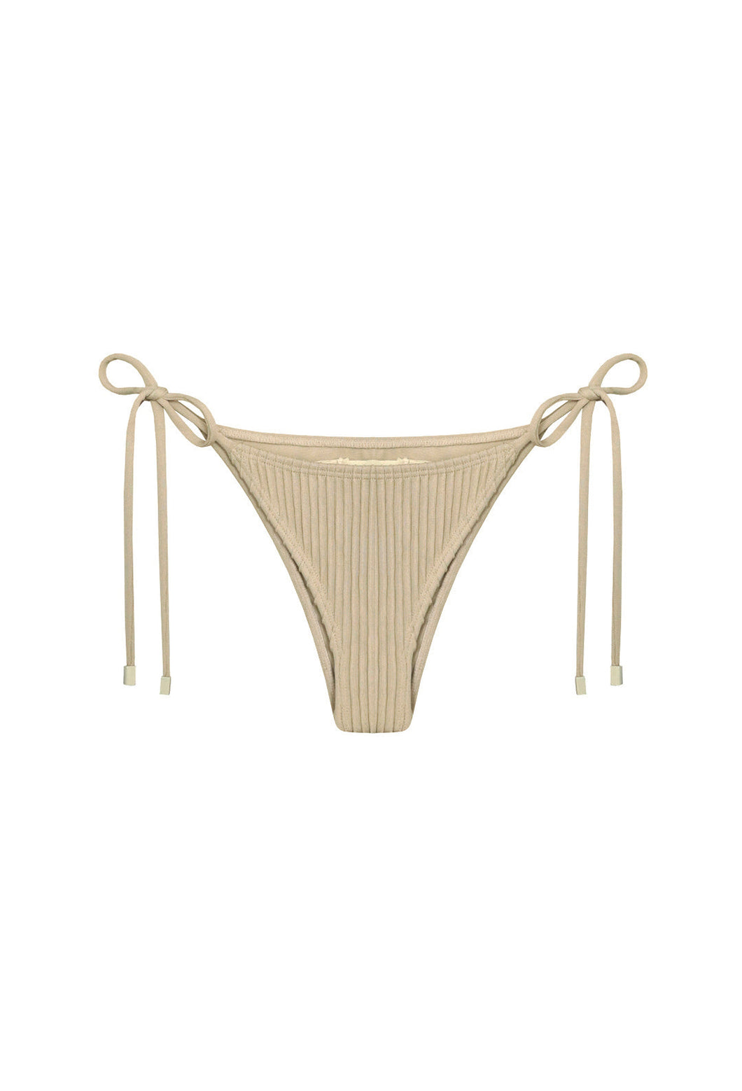 Ribbed Triangle Bikini Bottom - Natural