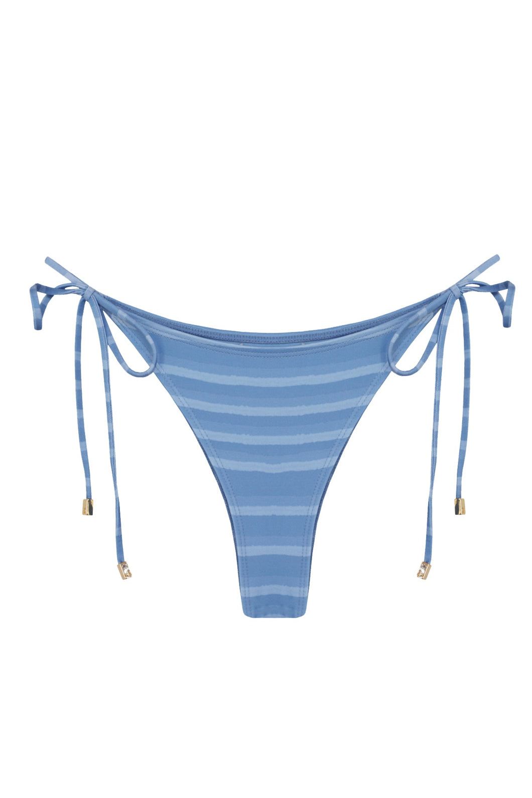 Triangle Bikini Bottom - Blue Striped Print