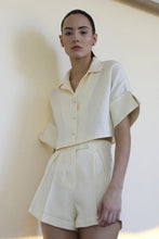 Load image into Gallery viewer, Tailoring Short Drop Sleeve Shirt Top - Creamy Linen