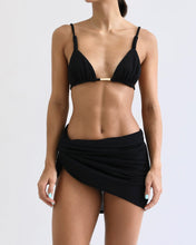 Load image into Gallery viewer, Rolled Straps Triangle Bikini Top - Black Crepe
