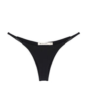 Load image into Gallery viewer, Triangle with Fixed Strap Loops Bikini Bottom – Black Crepe