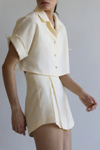 Load image into Gallery viewer, Tailoring Short Drop Sleeve Shirt Top - Creamy Linen