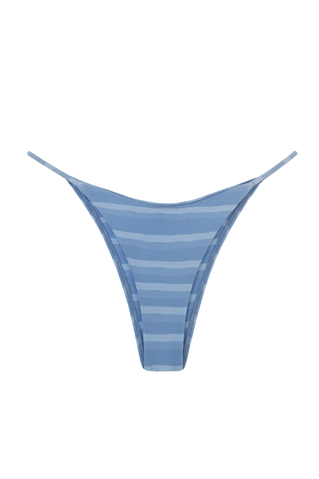 Triangle With Fixed Strap Bikini Bottom - Blue Striped Print