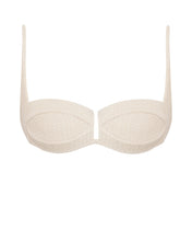 Load image into Gallery viewer, Wide Strap Fixed Bias Bikini Top - Off Crochet