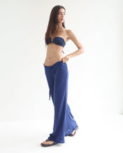 Load image into Gallery viewer, Crochet Low Waist Straight Pants Bottom - Navy Blue Crochet