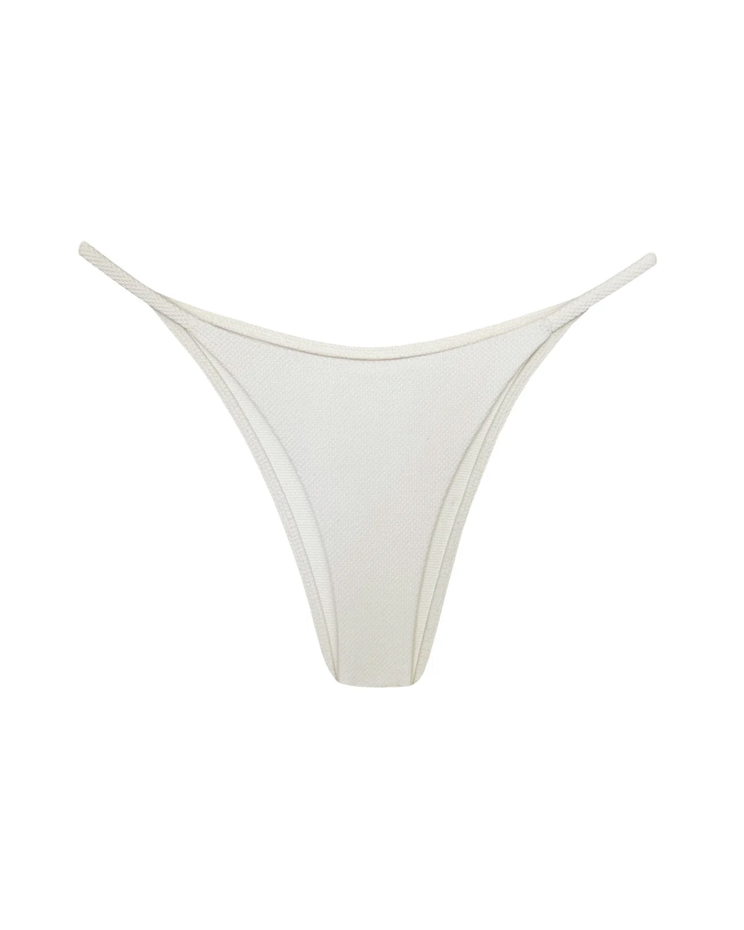 Triangle With Fixed Strap Bikini Bottom - Off-White Piquet