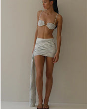 Load image into Gallery viewer, Short Pleated Skirt  Bottom - Print Navy