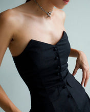 Load image into Gallery viewer, Strapless Vest Top - Black Linen