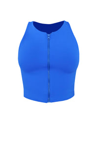 Zipper with passerby Top - Blue