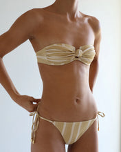 Load image into Gallery viewer, Square Bandeau Bikini Top - Banoffee Stripes