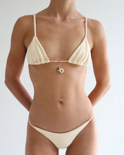 Load image into Gallery viewer, Triangle Thomas Ring Bikini Top - Creamy