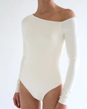 Load image into Gallery viewer, Long Sleeve Bodysuit Top - Off-White