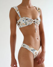 Load image into Gallery viewer, Ruched Bias Bikini Top - White Floral