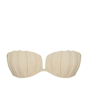 Load image into Gallery viewer, TQC Pleated Detail  Bikini Top - Creamy