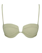 Load image into Gallery viewer, Robust Bias Fixed Strap Bikini Top - Green Texture