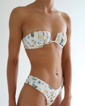 Load image into Gallery viewer, Pleated Bandeau Bikini Top - White Floral Crepe