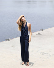 Load image into Gallery viewer, Low Waist Straight Pants Bottom - Navy Blue