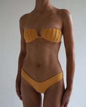 Load image into Gallery viewer, Pleated Bandeau Bikini Top - Mango Crepe
