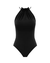 Load image into Gallery viewer, Gathered Neck Swimsuit - Black