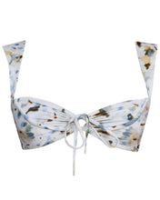 Load image into Gallery viewer, Ruched Bias Bikini Top - White Floral