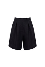 Load image into Gallery viewer, Bermuda Shorts Waistband Detail - Black Linen