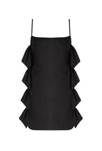Load image into Gallery viewer, Short Beach Cover Up Lateral Bows - Black Linen