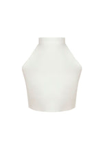 Load image into Gallery viewer, Cut Out Crop Blouse Top - Off-White Linen