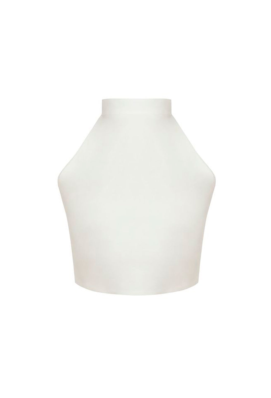 Cut Out Crop Blouse Top - Off-White Linen