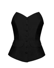 Load image into Gallery viewer, Strapless Vest Top - Black Linen