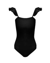 Load image into Gallery viewer, Ruffle Strap Straight Swimsuit - Black
