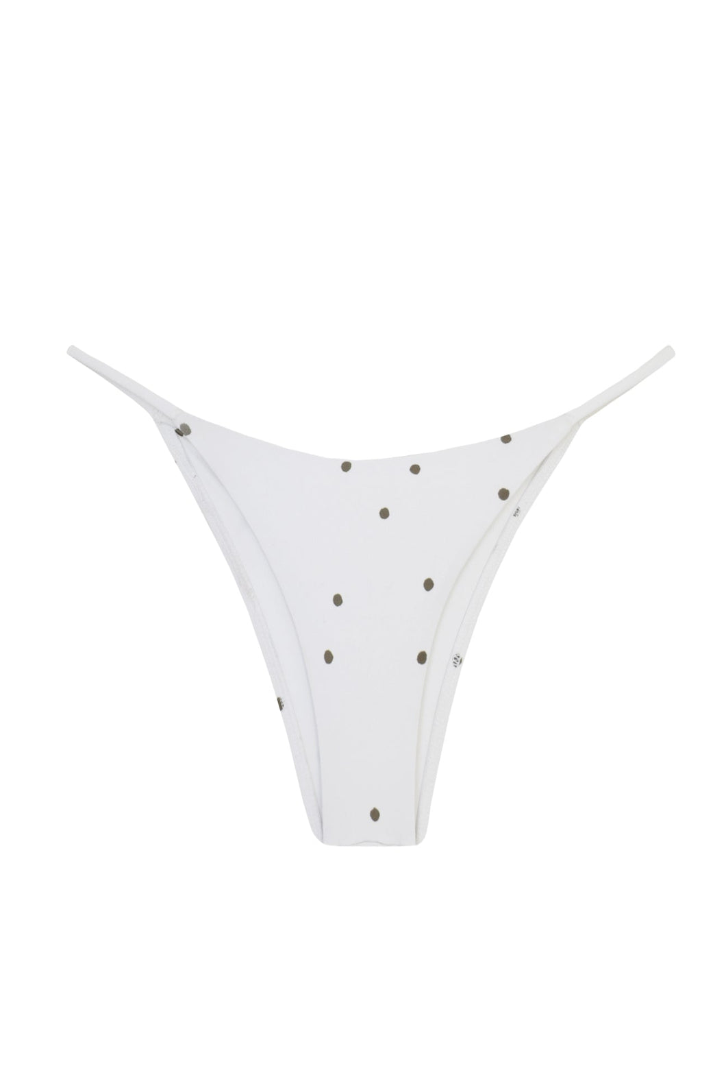 Triangle With Fixed Strap Bikini Bottom - Off-white polka dot print