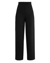 Load image into Gallery viewer, Straight High Waist Detail Tailoring Pants Bottom -  Black Linen