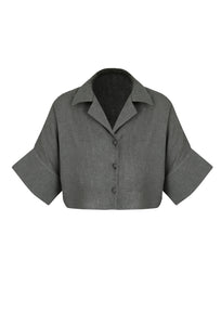 Drop sleeve short shirt - Graphite Linen