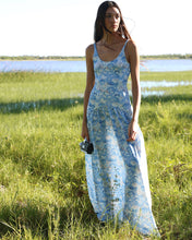 Load image into Gallery viewer, Ruched Maxi Dress - Blue Floral