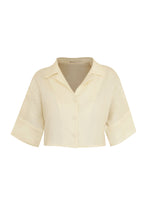 Load image into Gallery viewer, Tailoring Short Drop Sleeve Shirt Top - Creamy Linen