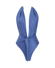 Load image into Gallery viewer, Front Knot Hip Detail Swimsuit - Blue