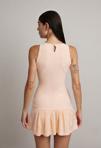 Ruched Mini Dress - Peach