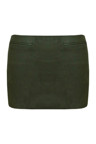 Low Waist Mini Skirt Bottom - Military Green