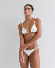 Load image into Gallery viewer, Triangle With Fixed Strap Loops Bikini Bottom - Off-White Crepe