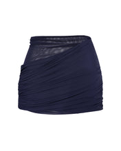 Load image into Gallery viewer, Ruched Mini Skirt Bottom - Navy Blue Tulle