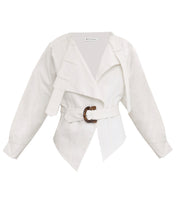 Load image into Gallery viewer, Loop Detail Jacket Top - Off-White Twill