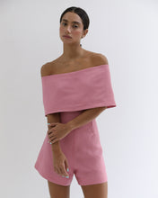 Load image into Gallery viewer, Off-Shoulder Romper Top - Salmon Pink Linen